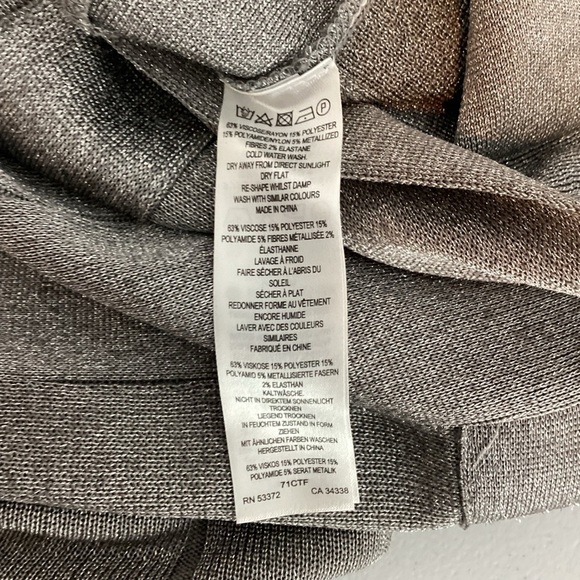 French Connection Spotlight Silver Metallic Knit Bodycon Dress Size 10 - Picture 7 of 7